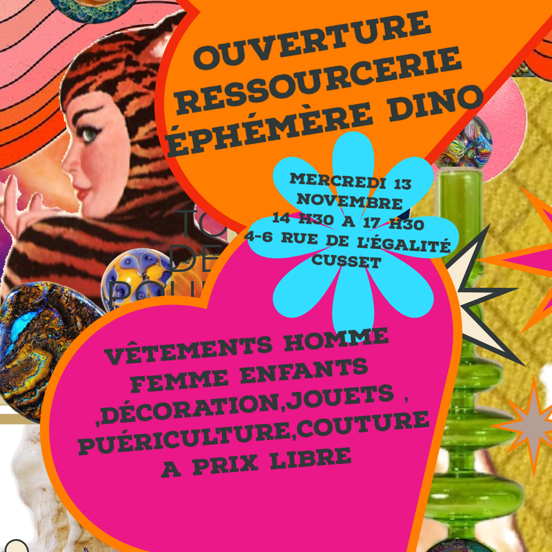 Braderie ressourcerie éphémère dino