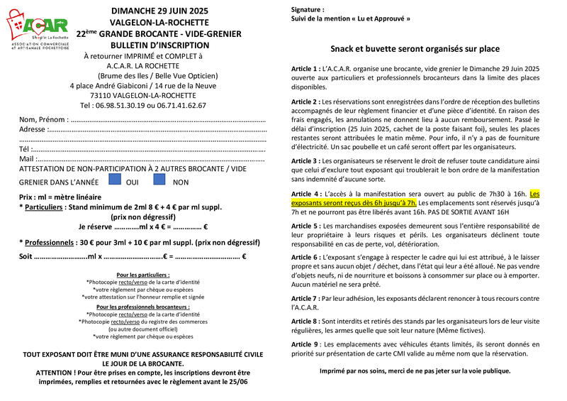 22 ème brocante vide grenier