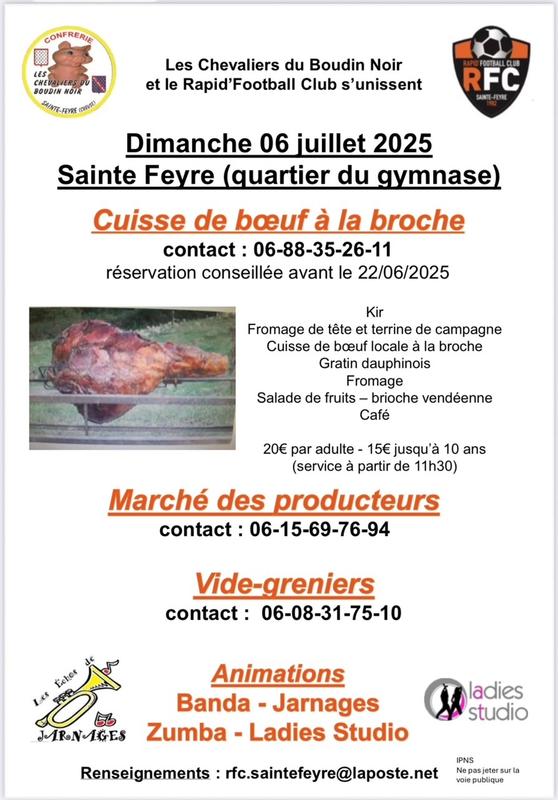 Vide grenier - journée cuisse de boeuf a la broche