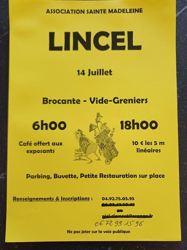 Brocante - vide greniers de lincel