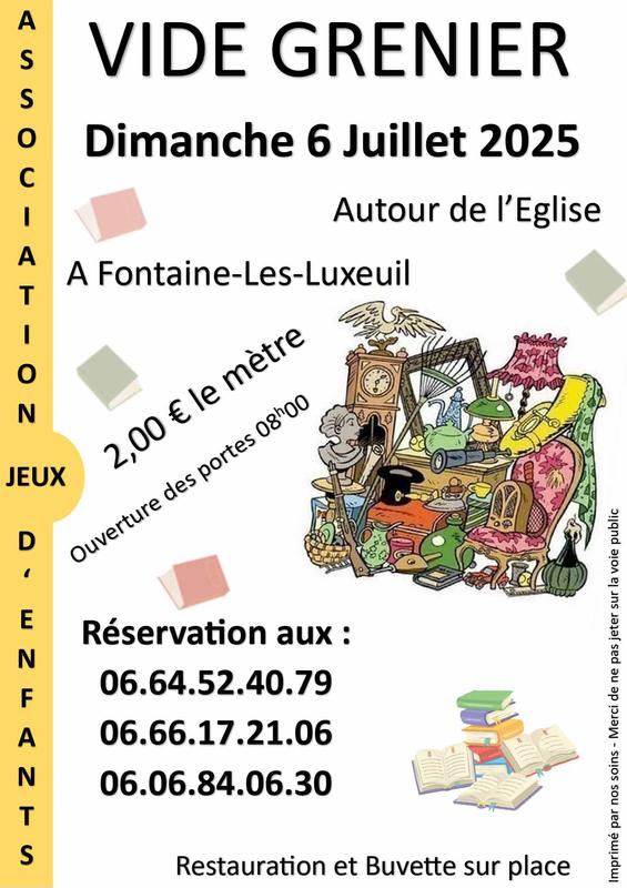 Vide grenier de l'association jeux d'enfants