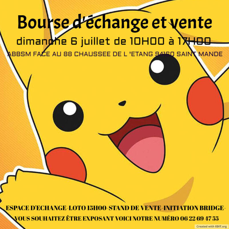 Bourse d'échange et vente pokemon