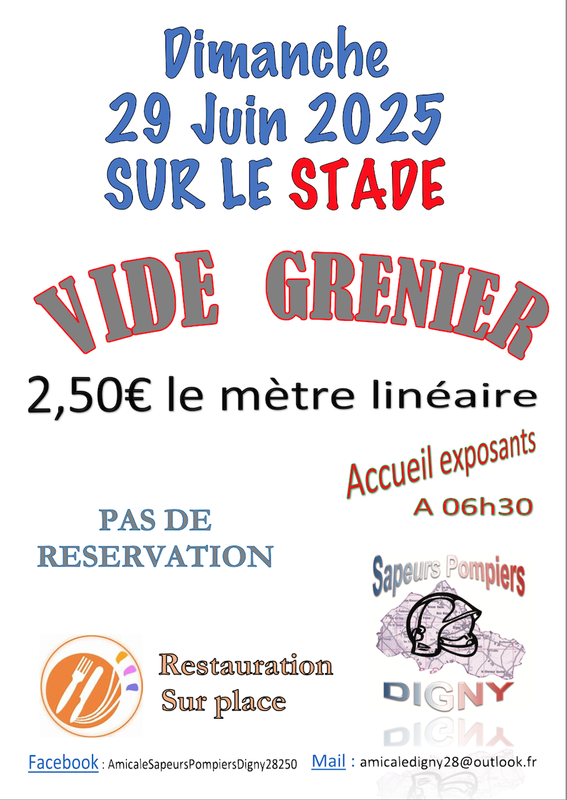 Vide grenier annuel des sapeurs-pompiers de digny