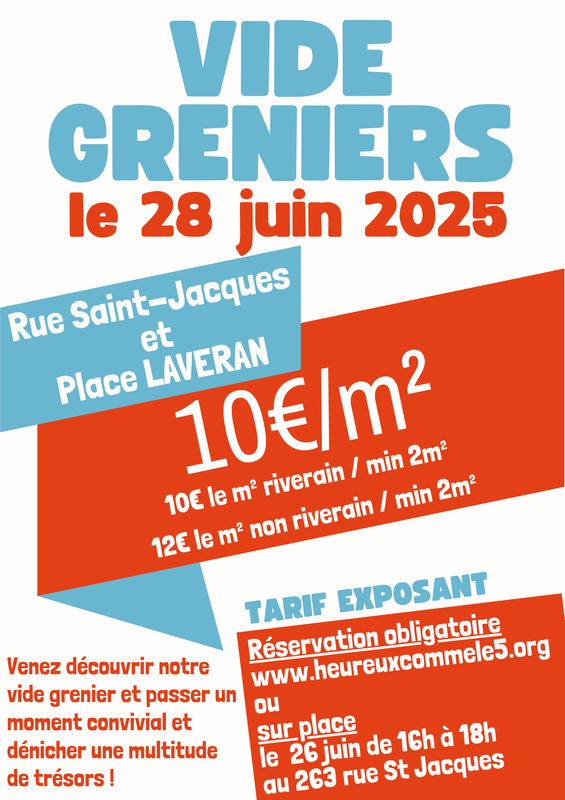 Vide grenier associatif heureux comme le 5