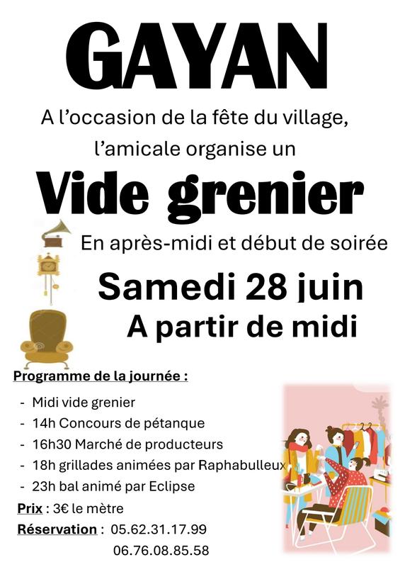 Vide grenier des fêtes de gayan