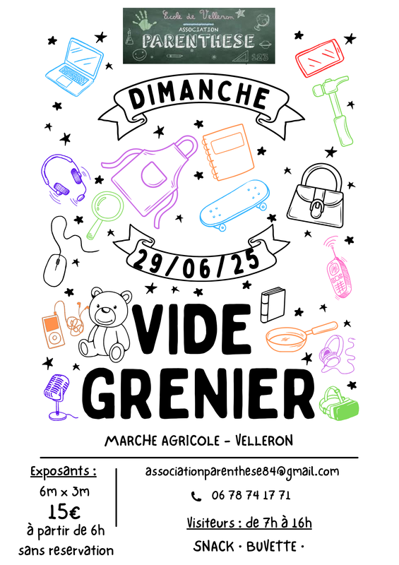Vide grenier de l’association parenthèse école