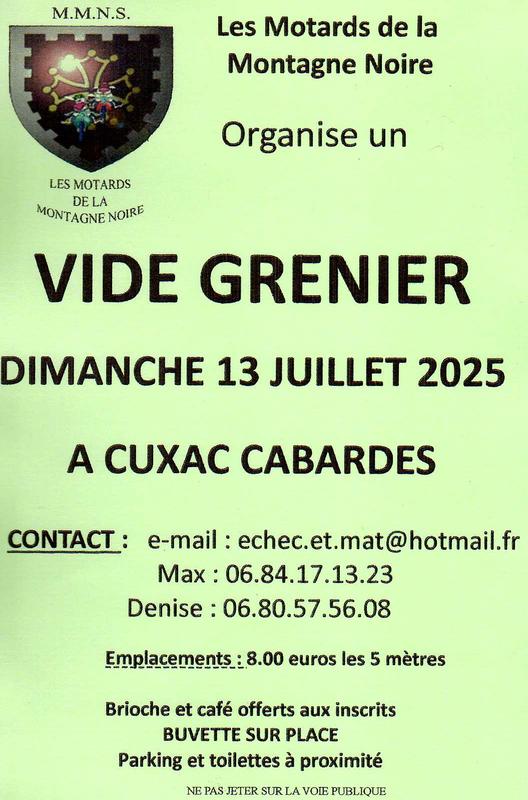 Vide grenier des motards de la montagne noire