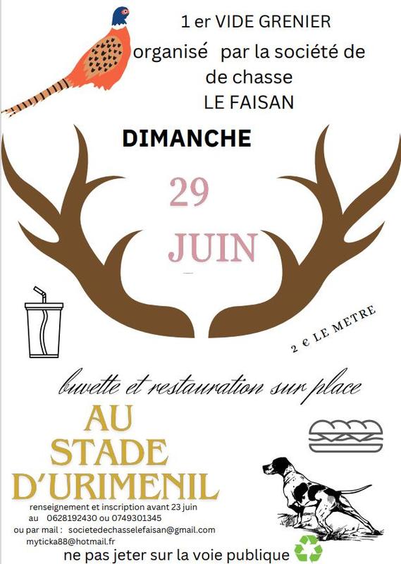 1er vide grenier de la société de chasse le faisan