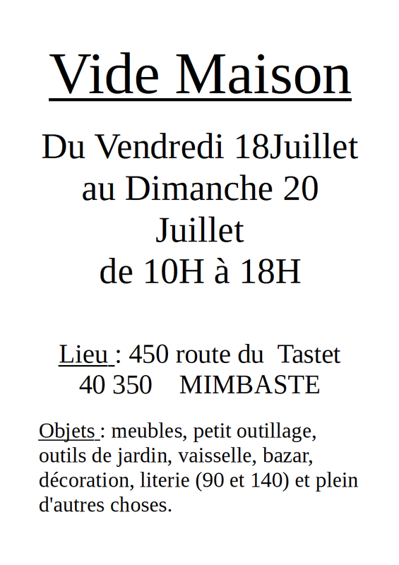 Vide maison