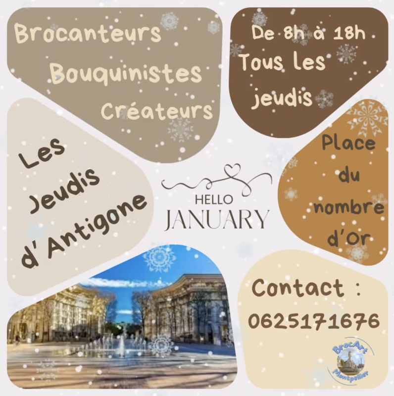 Les jeudis d'antigone - brocanteurs bouquinistes et artisans créateurs