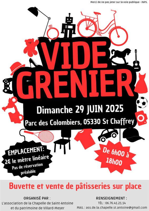 Vide-greniers de l'association de la chapelle de st antoine