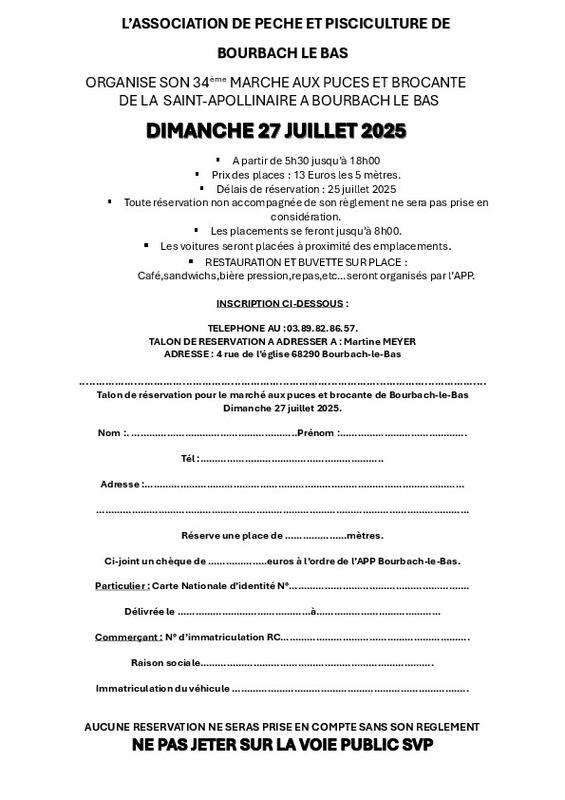 34ème marché aux puces - brocante de la saint apollinaire